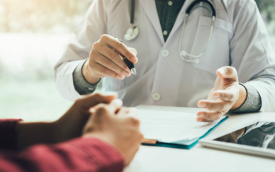 Doctor talking to the patient about menopause and treatment in future.